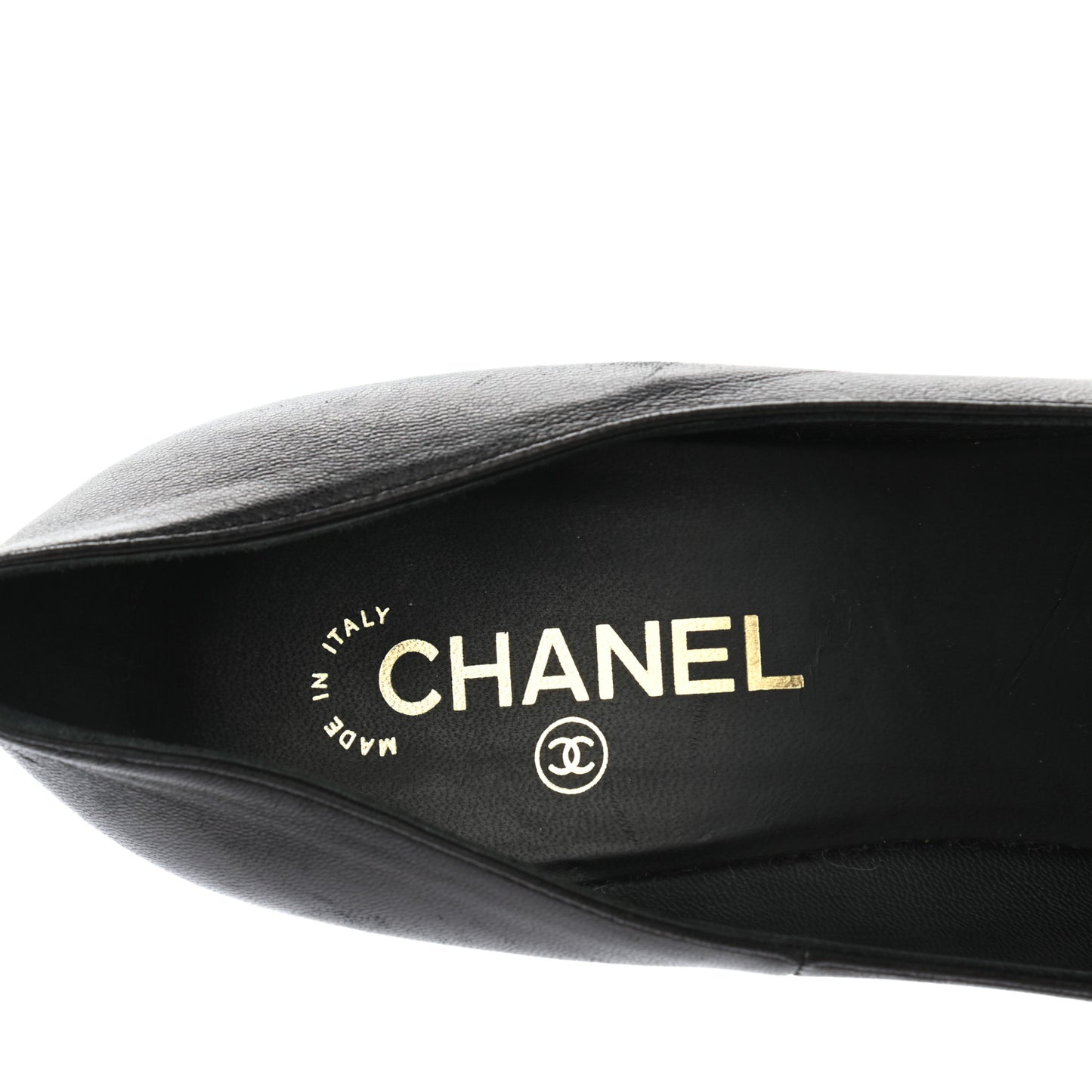 Lambskin Patent Cap Toe Escarpins CC Pumps 41 Black