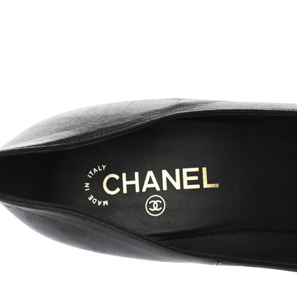 Chanel Lambskin Patent Cap Toe Escarpins CC Pumps 41 Black 7 of 10