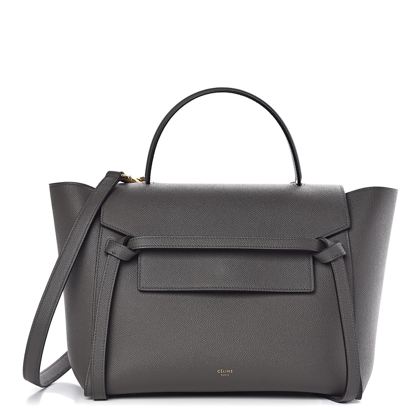 Grained Calfskin Mini Belt Bag Grey