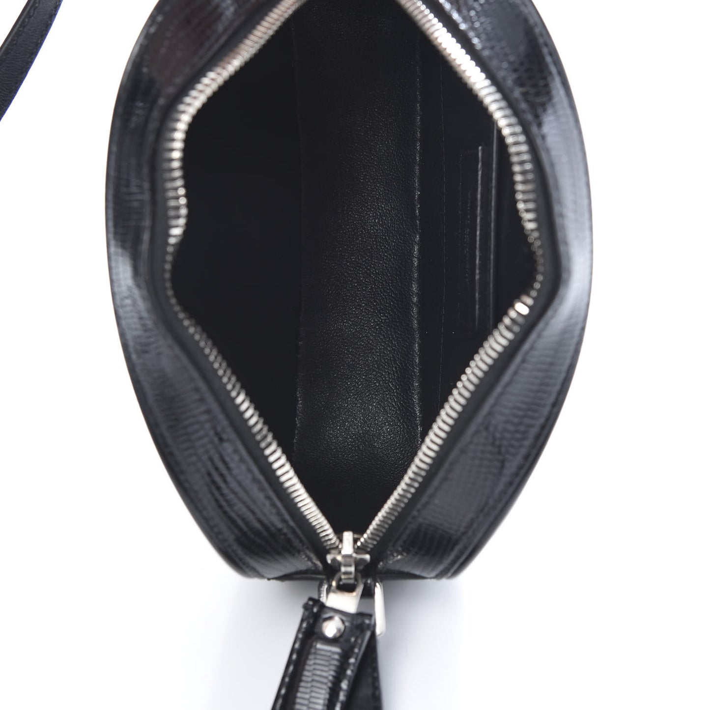 Calfskin Lizard Embossed Le 61 Camera Bag Black