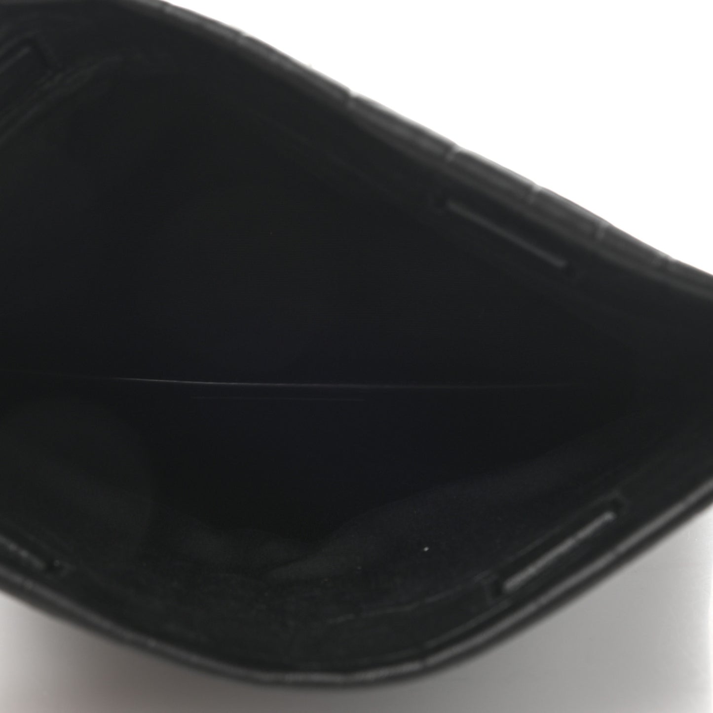 Calfskin Crocodile Embossed West Hollywood Monogram Fold Over Clutch Black