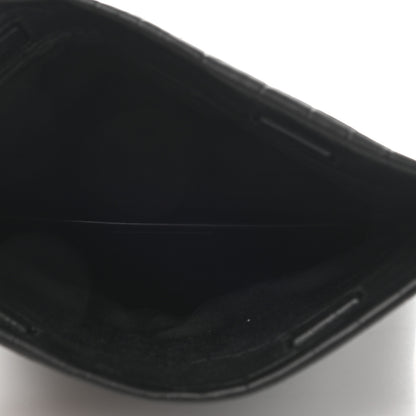Saint Laurent Calfskin Crocodile Embossed West Hollywood Monogram Fold Over Clutch Black 5 of 6