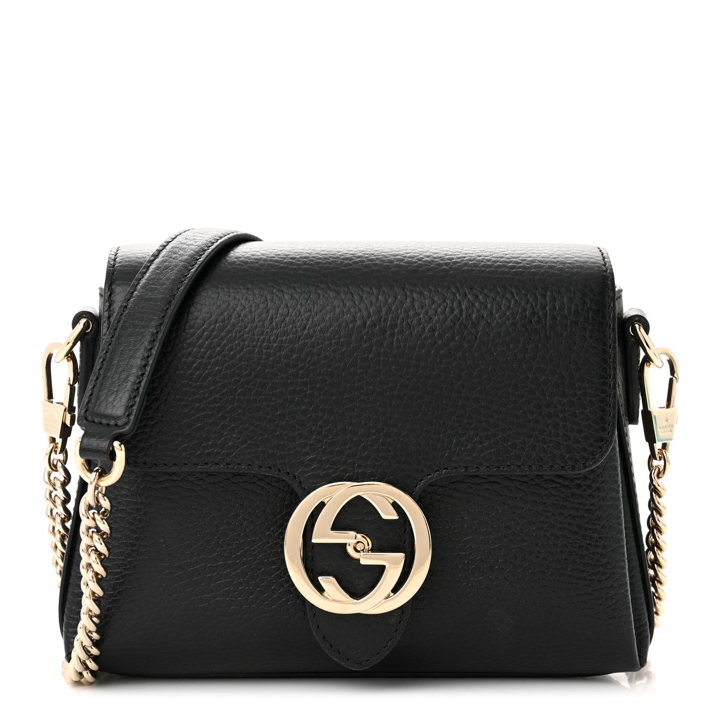 Dollar Calfskin Interlocking G Crossbody Bag Black