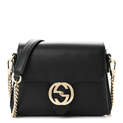 Gucci Dollar Calfskin Interlocking G Crossbody Bag Black 1 of 11