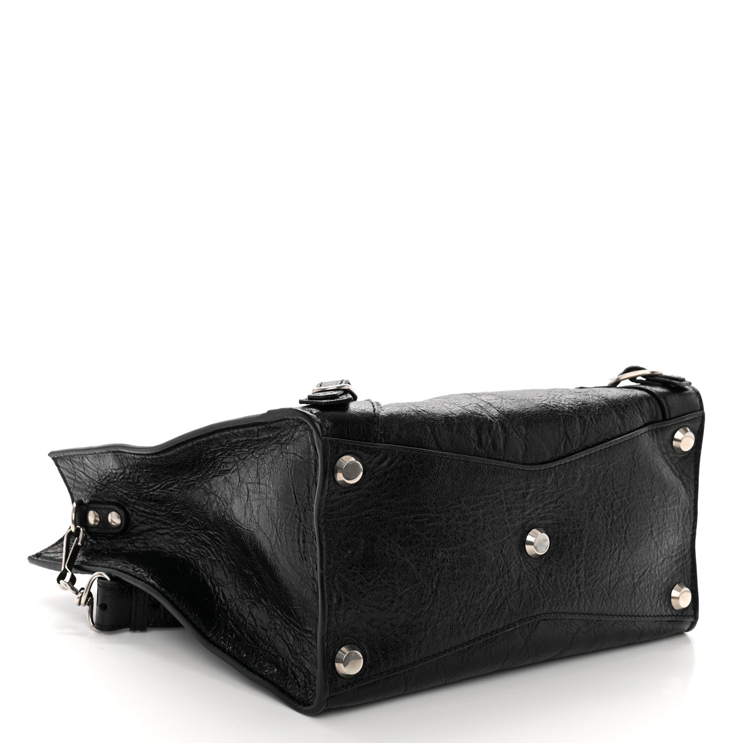 Balenciaga Agneau Arena Neo Classic Silver Hardware Medium Upside Down Tote Black 4 of 9