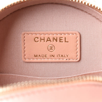 Chanel Calfskin Quilted Pearl Round Clutch With Chain Pink 6 of 10