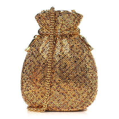Judith Leiber Crystal Money Bags Minaudiere Clutch Gold 1 of 10