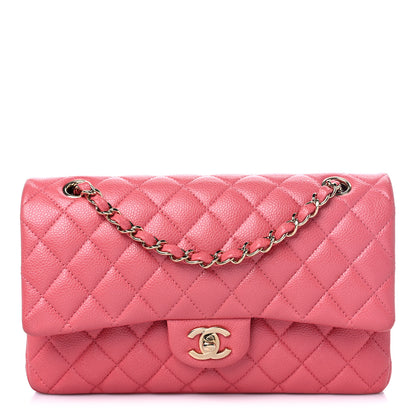 Chanel Metallic Caviar Quilted Medium Double Flap Pink 1 of 10