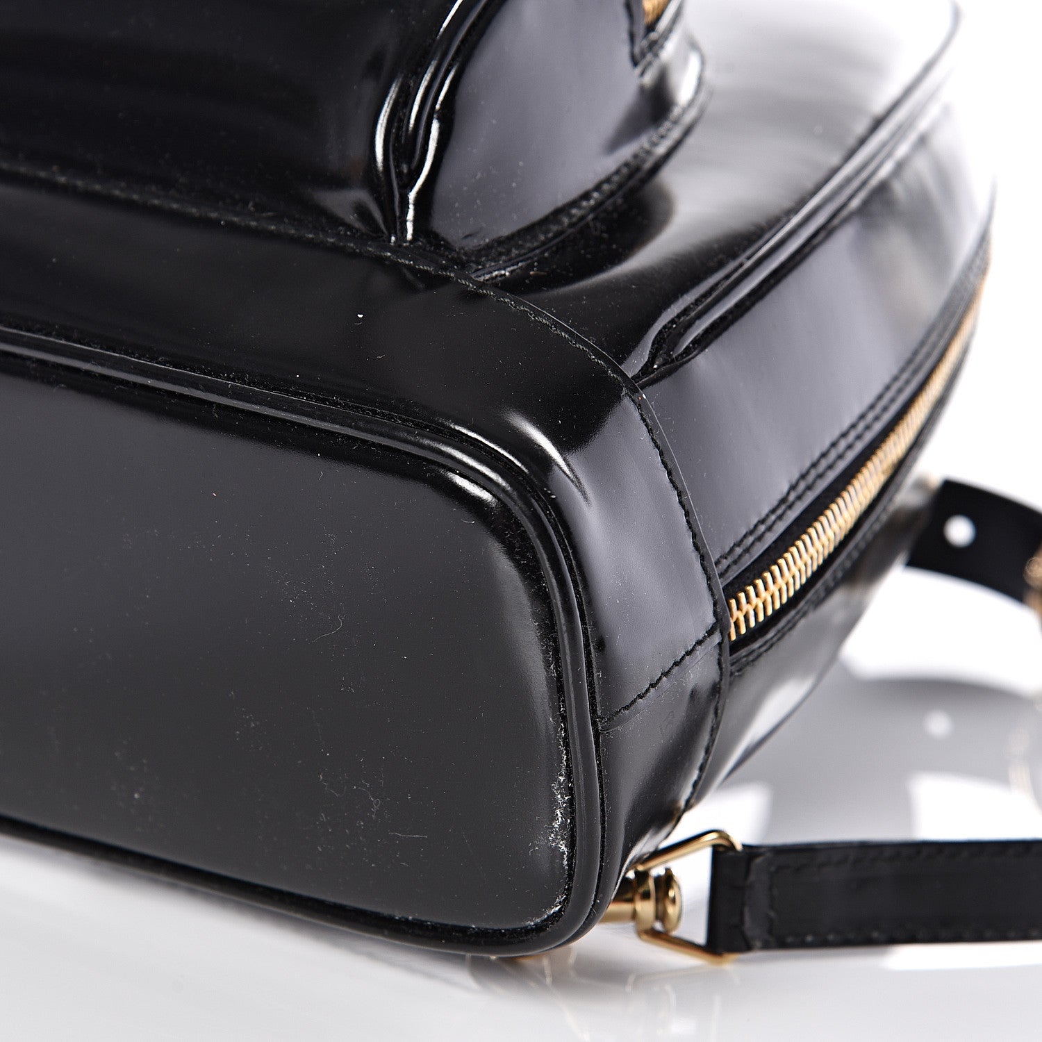 Gucci Patent Leather Bamboo Backpack Sling Black 8 of 14