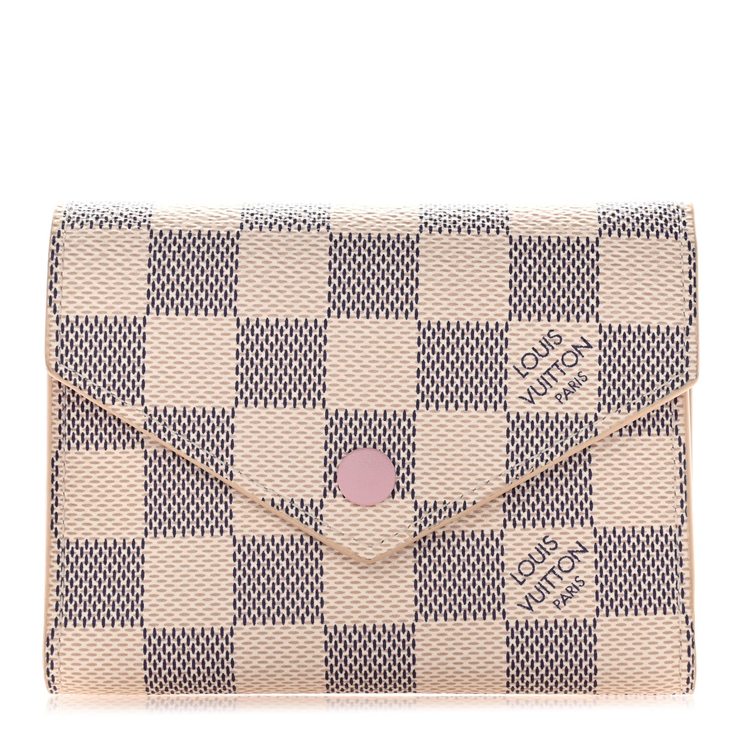 Louis Vuitton Damier Azur Victorine Wallet Rose Ballerine 1 of 5