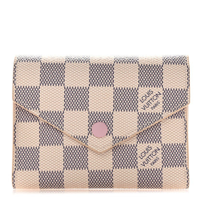 Louis Vuitton Damier Azur Victorine Wallet Rose Ballerine 1 of 5