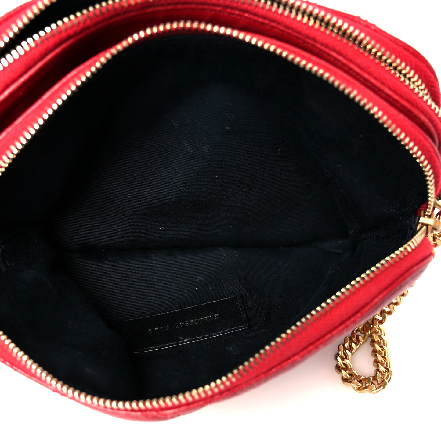 Grained Lambskin Quilted Mini Becky Double Zip Bag Rouge Eros