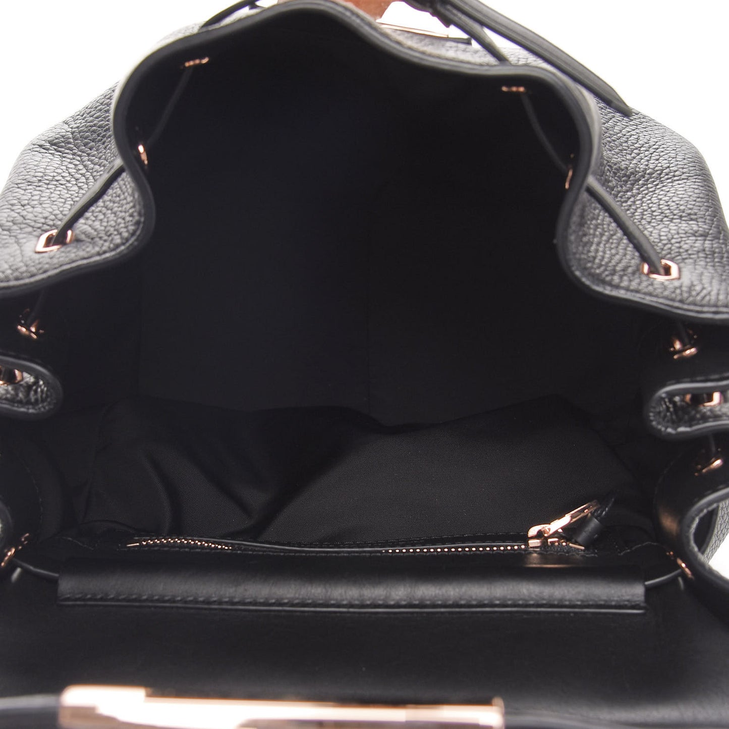 Pebbled Calfskin Prisma Skeletal Backpack Black Rose Gold Hardware
