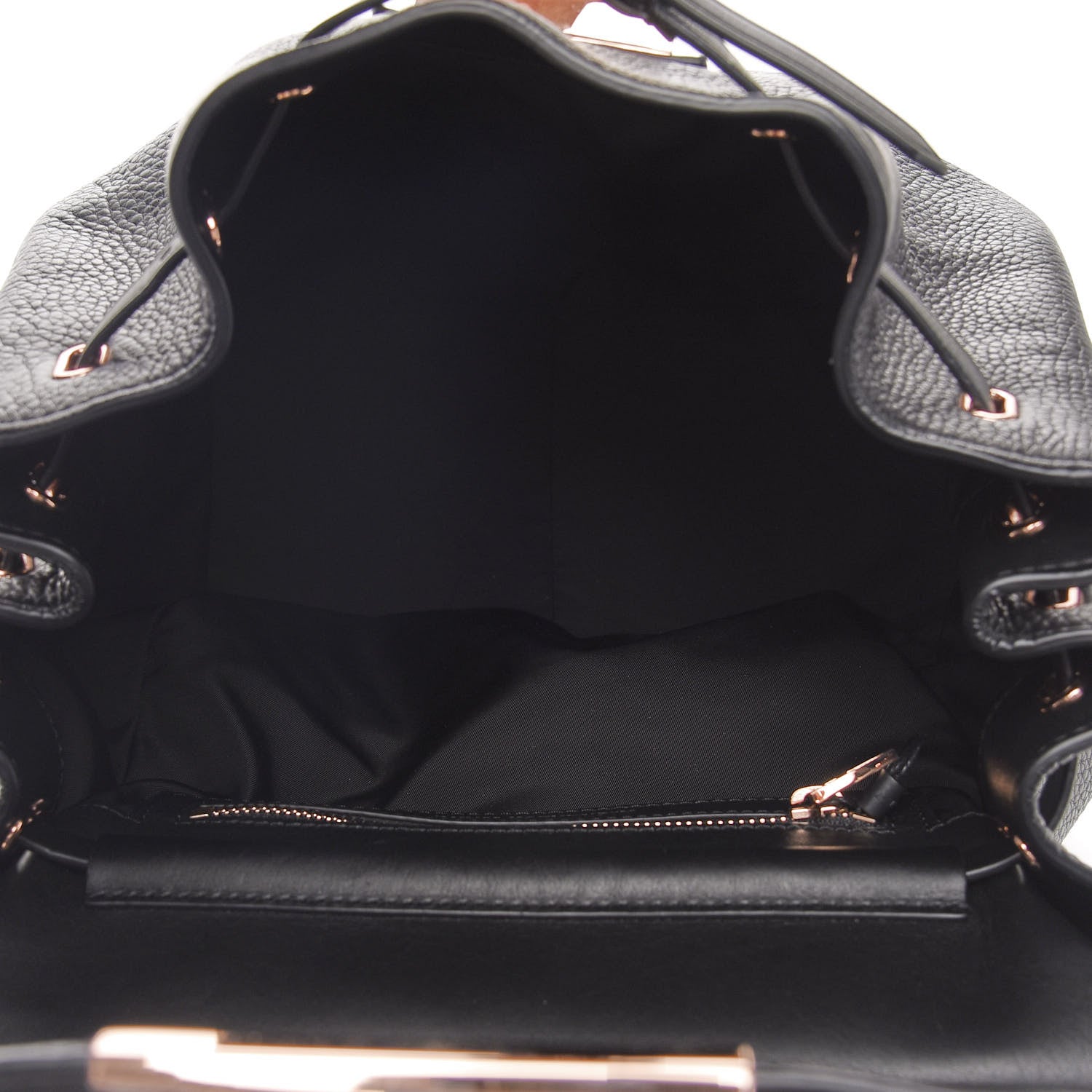 Alexander Wang Pebbled Calfskin Prisma Skeletal Backpack Black Rose Gold Hardware 4 of 10