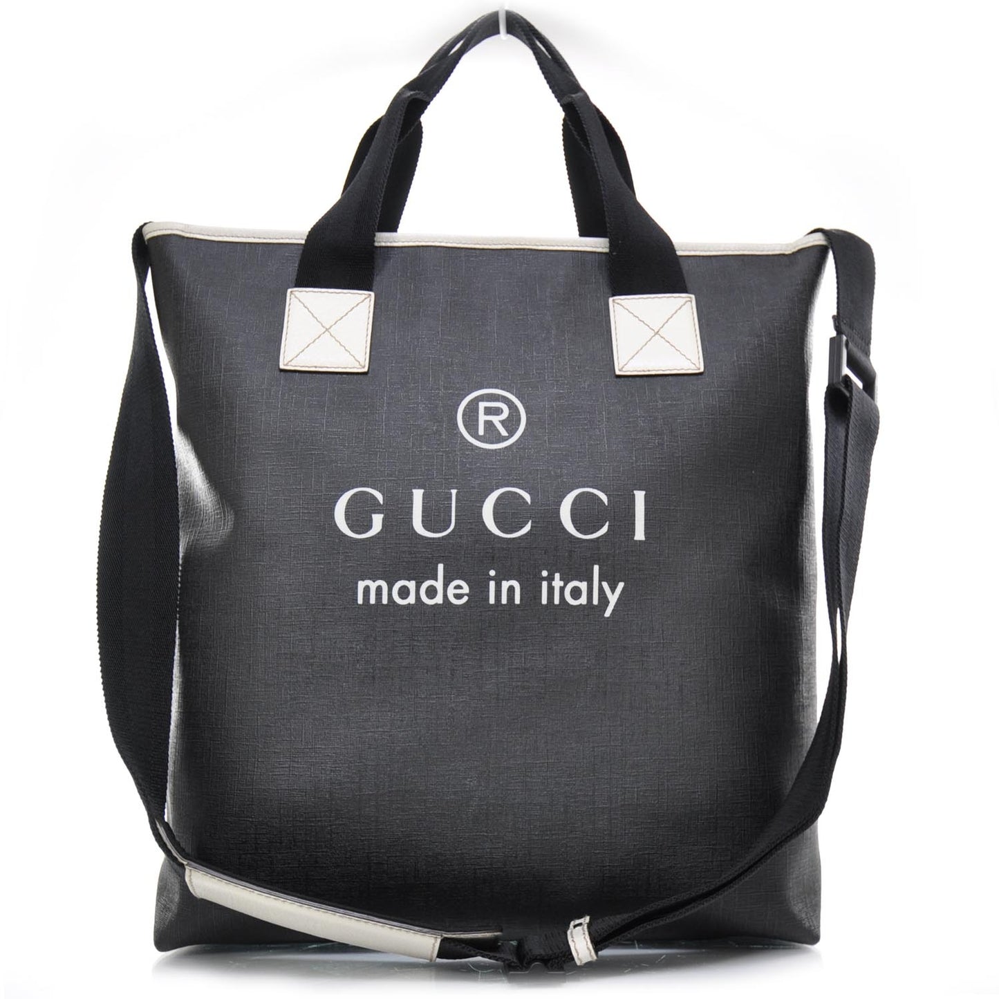 Coated Canvas Trademark Logo Tote Black