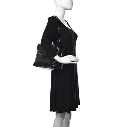 Saint Laurent Calfskin Y Quilted Monogram Medium Loulou Chain Satchel Black 2 of 11