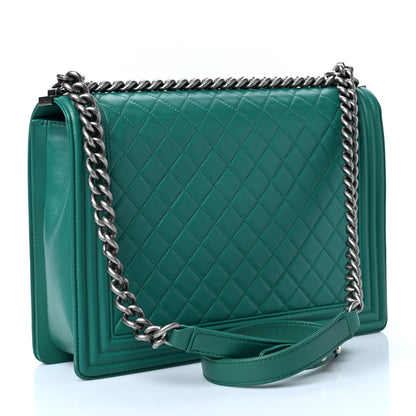 Chanel Lambskin Quilted Large Boy Flap Green 3 of 9