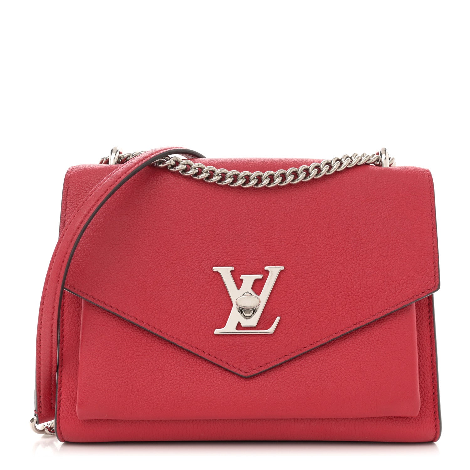 Louis Vuitton Soft Calfskin Mylockme Chain Bag BB Rubis 1 of 12