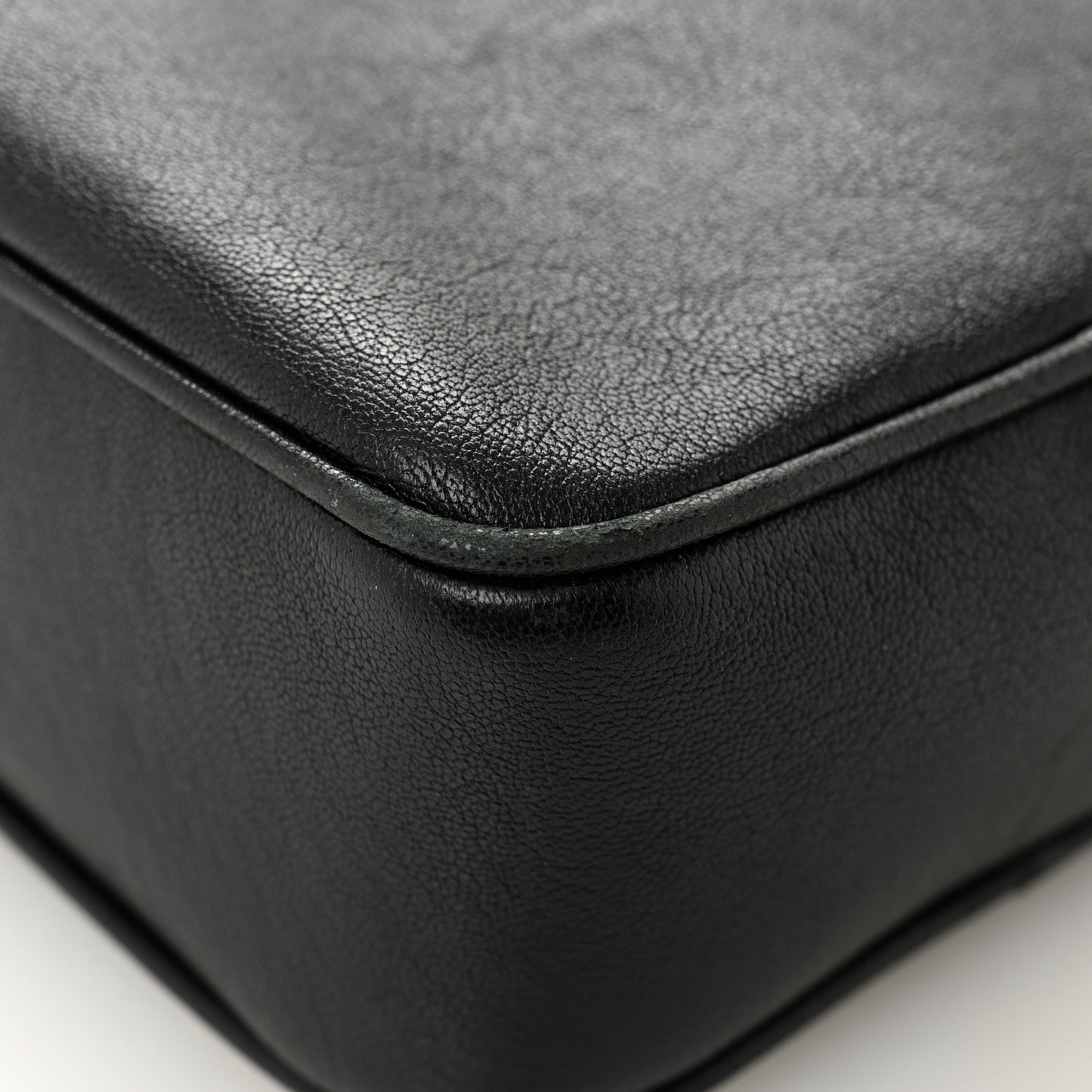 Grained Lambskin Monogram Lou Camera Bag Black