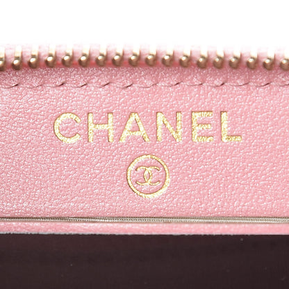 Chanel Iridescent Caviar Quilted Medium Zip Around Wallet Pink 8 of 11