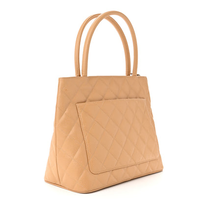 Chanel Caviar Quilted Medallion Tote Beige 3 of 12