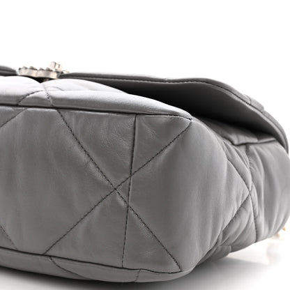 Chanel Lambskin Quilted Large Chanel 19 Flap Grey 10 of 11