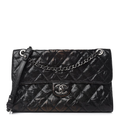 Chanel Crumpled Grained Calfskin Jumbo CC Crave Flap Black 1 of 14