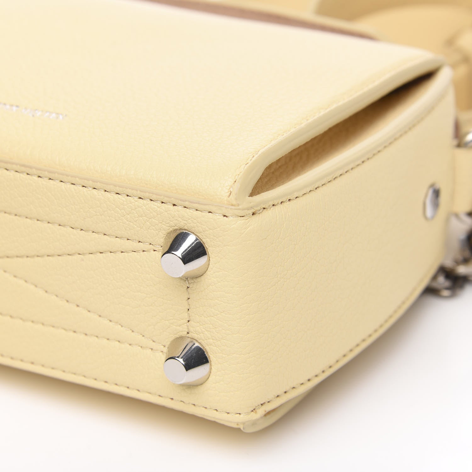 Alexander McQueen Silky Amish Grain Calfskin Box Shoulder Bag 16 Lemon Yellow 7 of 8