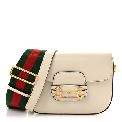 Gucci Azalea Calfskin Web Mini Horsebit 1955 Shoulder Bag Mystic White 1 of 14
