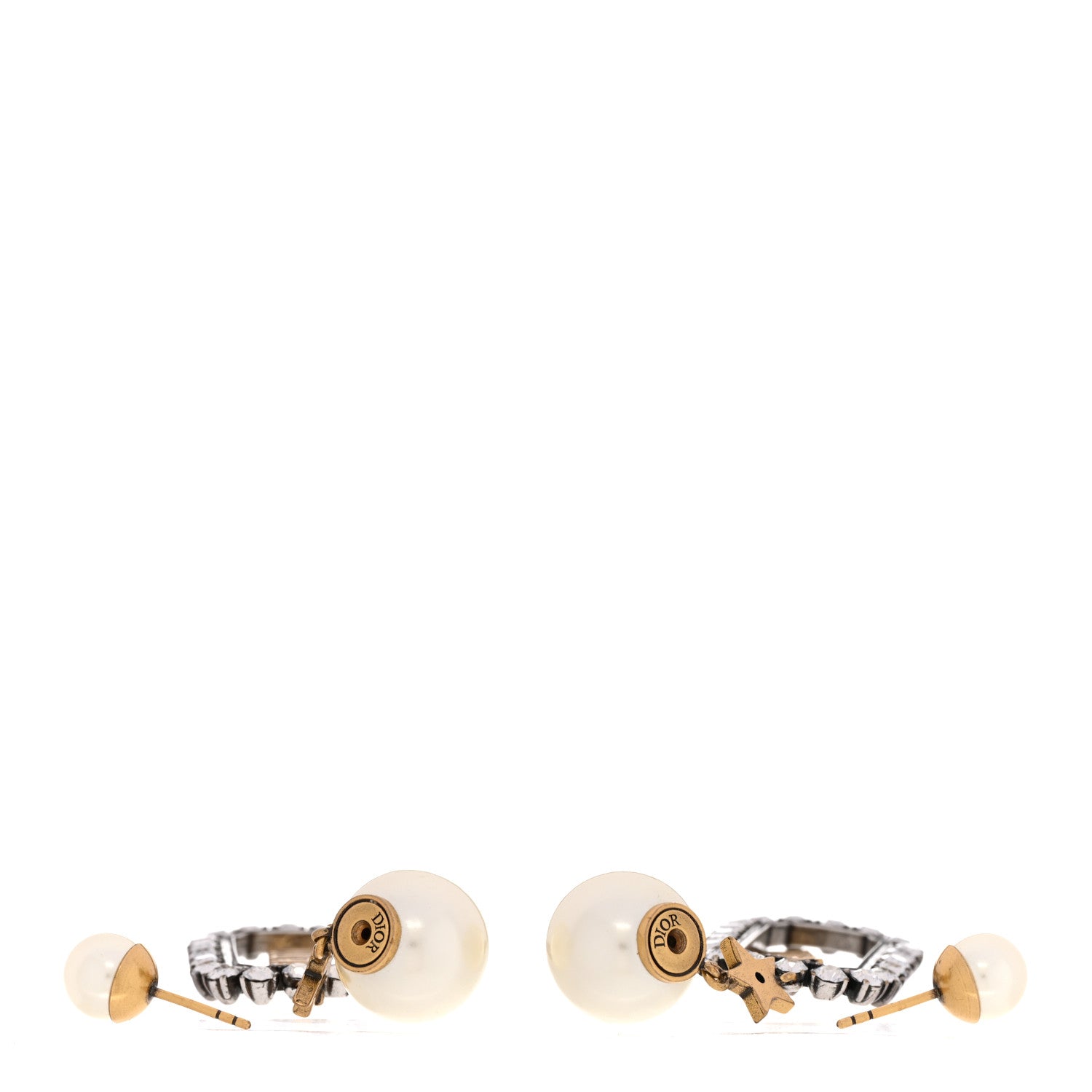 Christian Dior Pearl Crystal J'Adior Rectangle Tribales Earrings