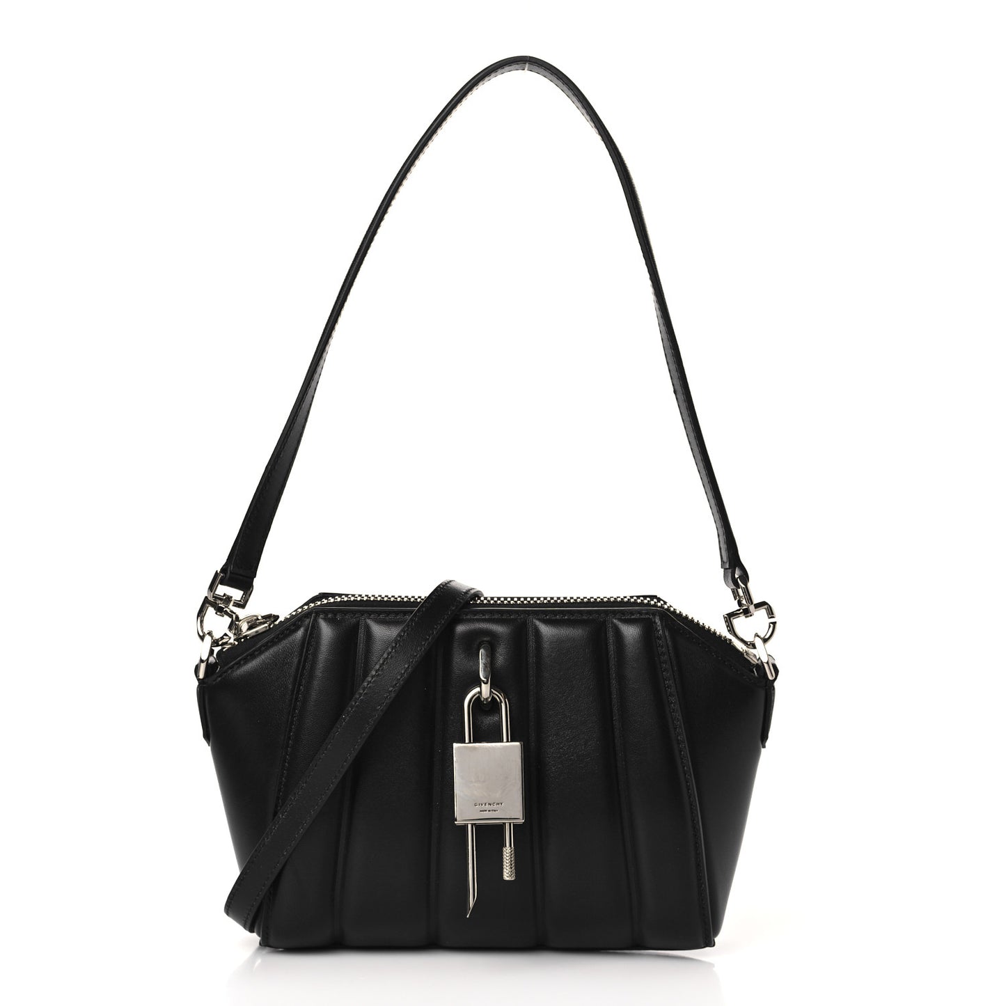 Lambskin XS Lock Antigona Shoulder Bag Black