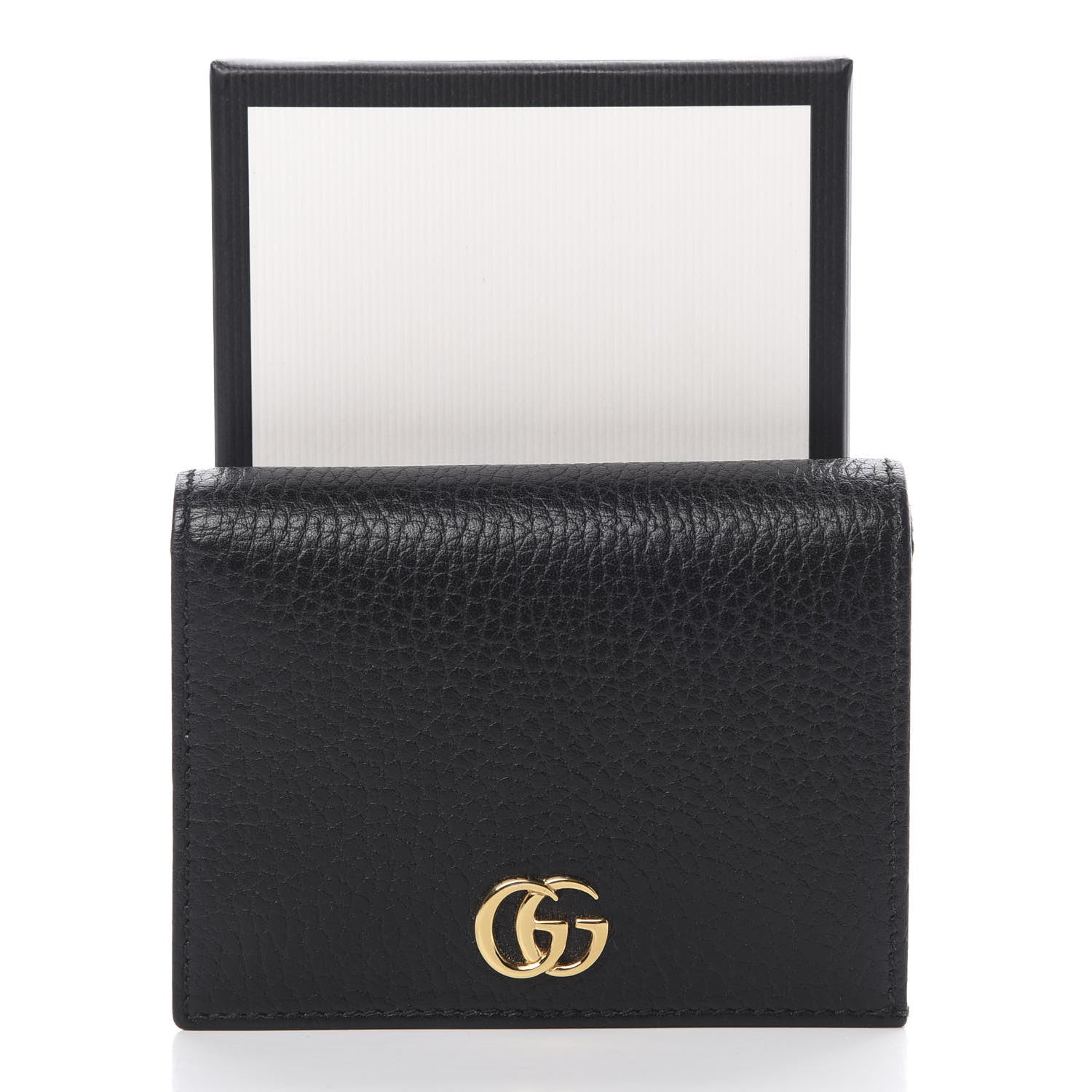 Gucci Pebbled Calfskin GG Marmont Card Case Black 8 of 8