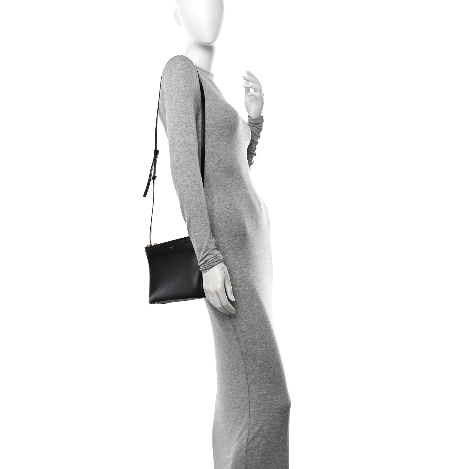 Celine Lambskin Large Trio Crossbody Bag Black 3 of 12
