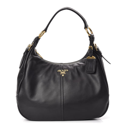 Prada Soft Calfskin Hobo Black 1 of 12