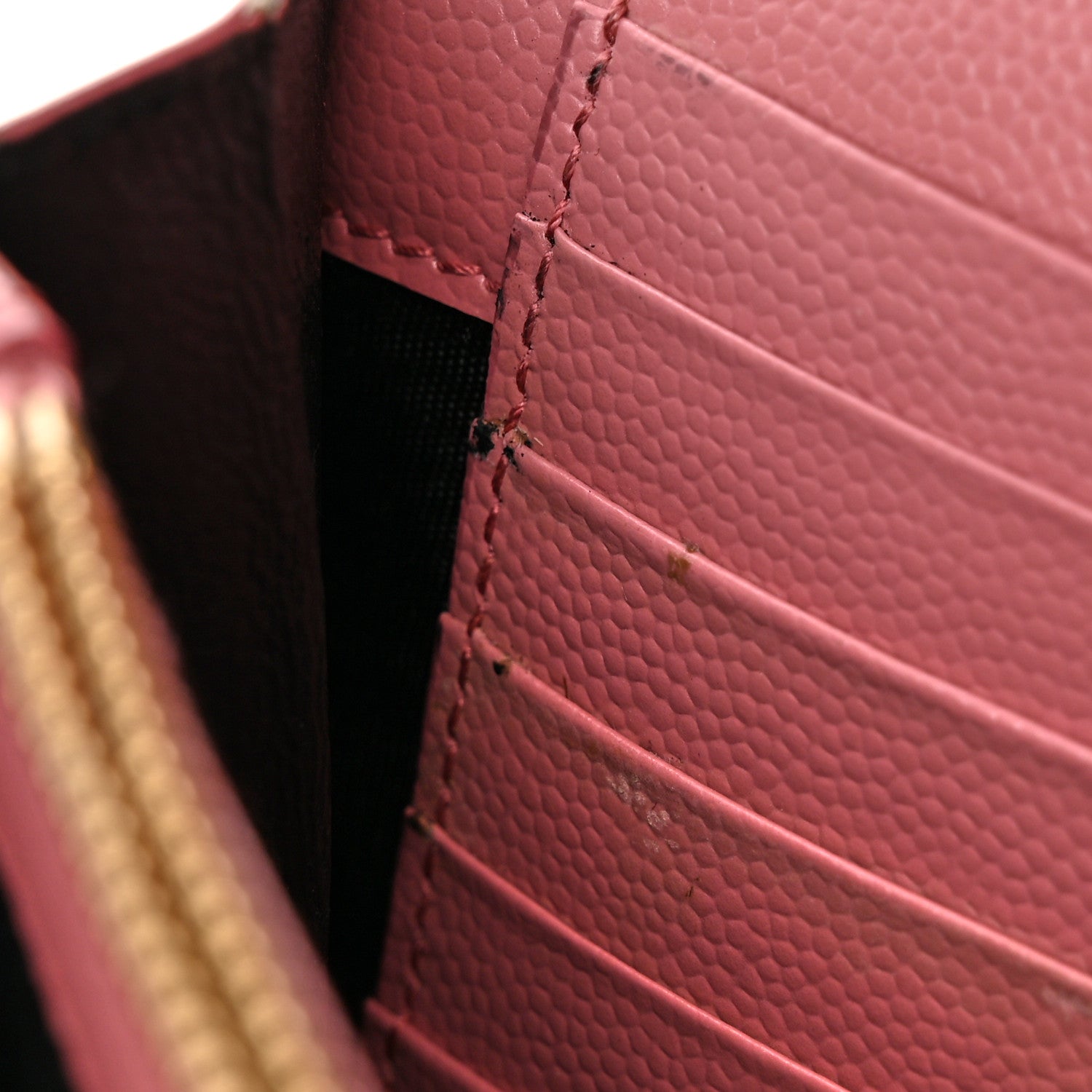 Saint Laurent Grain De Poudre Matelasse Chevron Monogram Chain Wallet Tender Pink 13 of 33