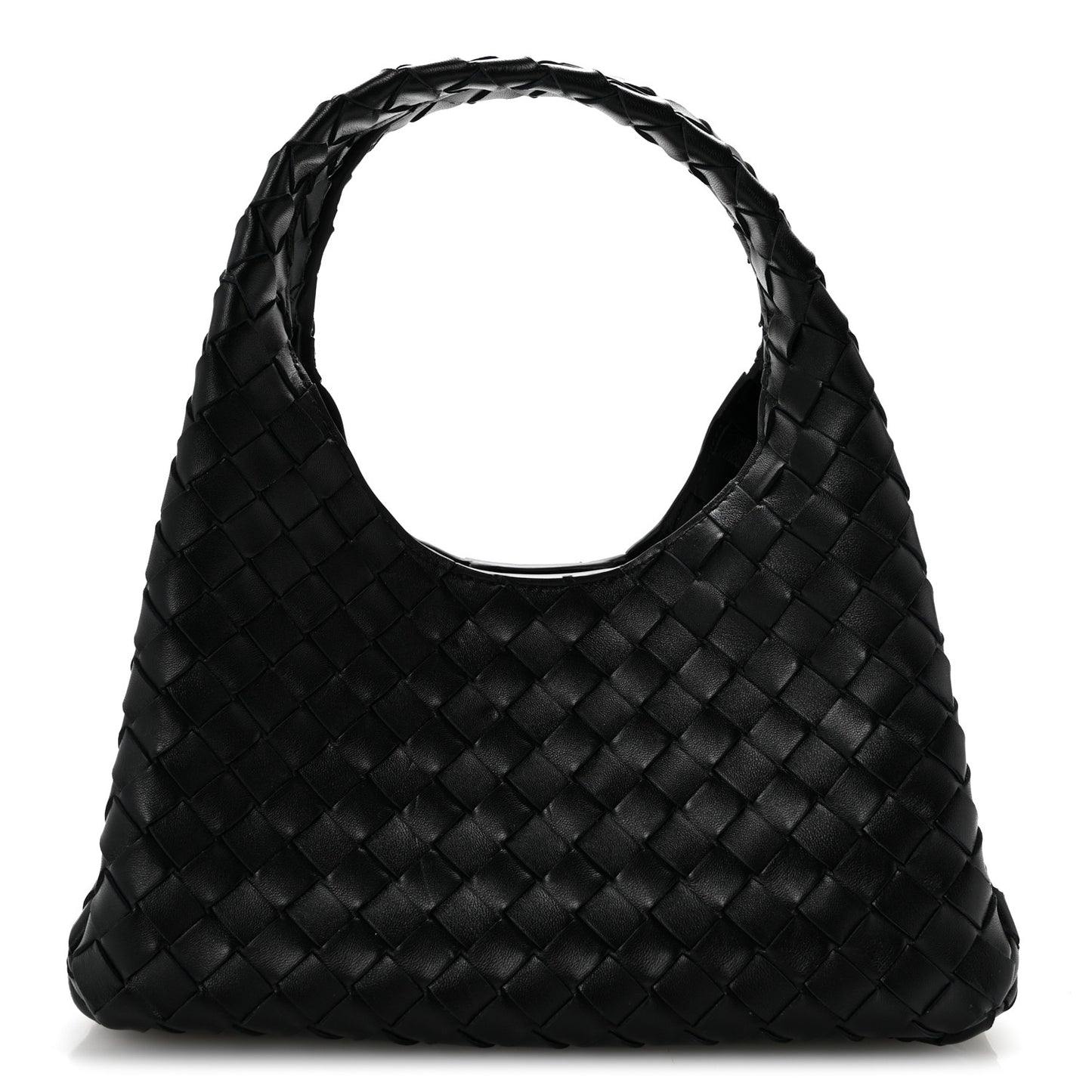 Nappa Intrecciato Small Campana Shoulder Bag Black