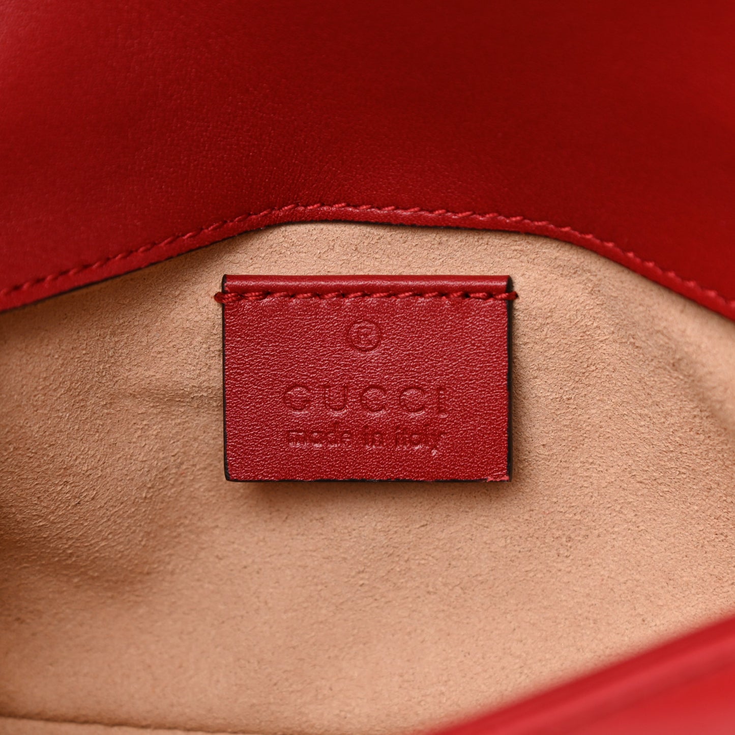 Calfskin Matelasse Super Mini GG Marmont Shoulder Bag Hibiscus Red