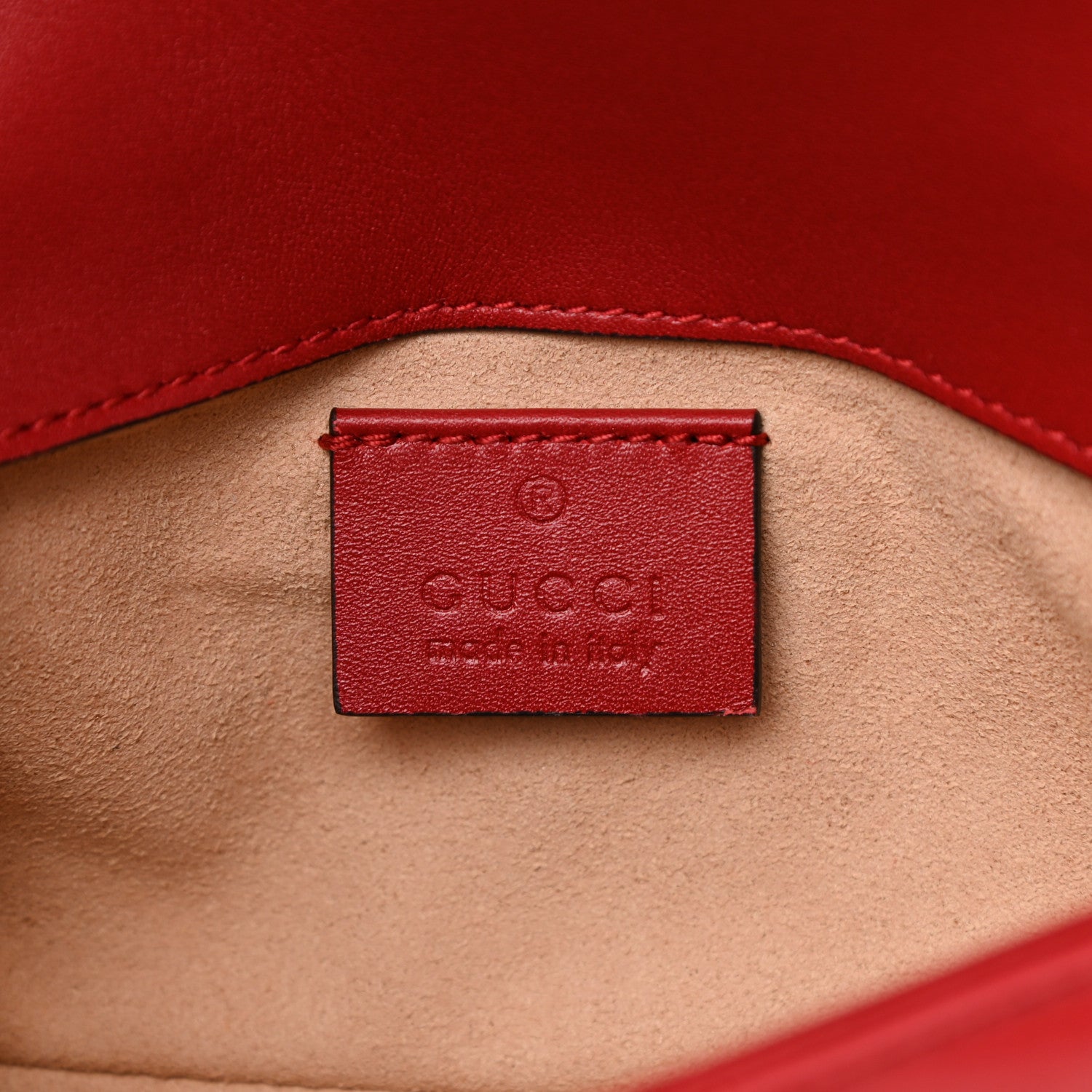 Gucci Calfskin Matelasse Super Mini GG Marmont Shoulder Bag Hibiscus Red 6 of 11