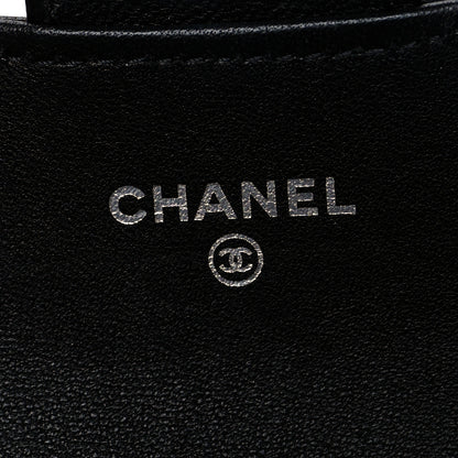 Chanel Lambskin Quilted Flap Card Holder Wallet Black 7 of 10