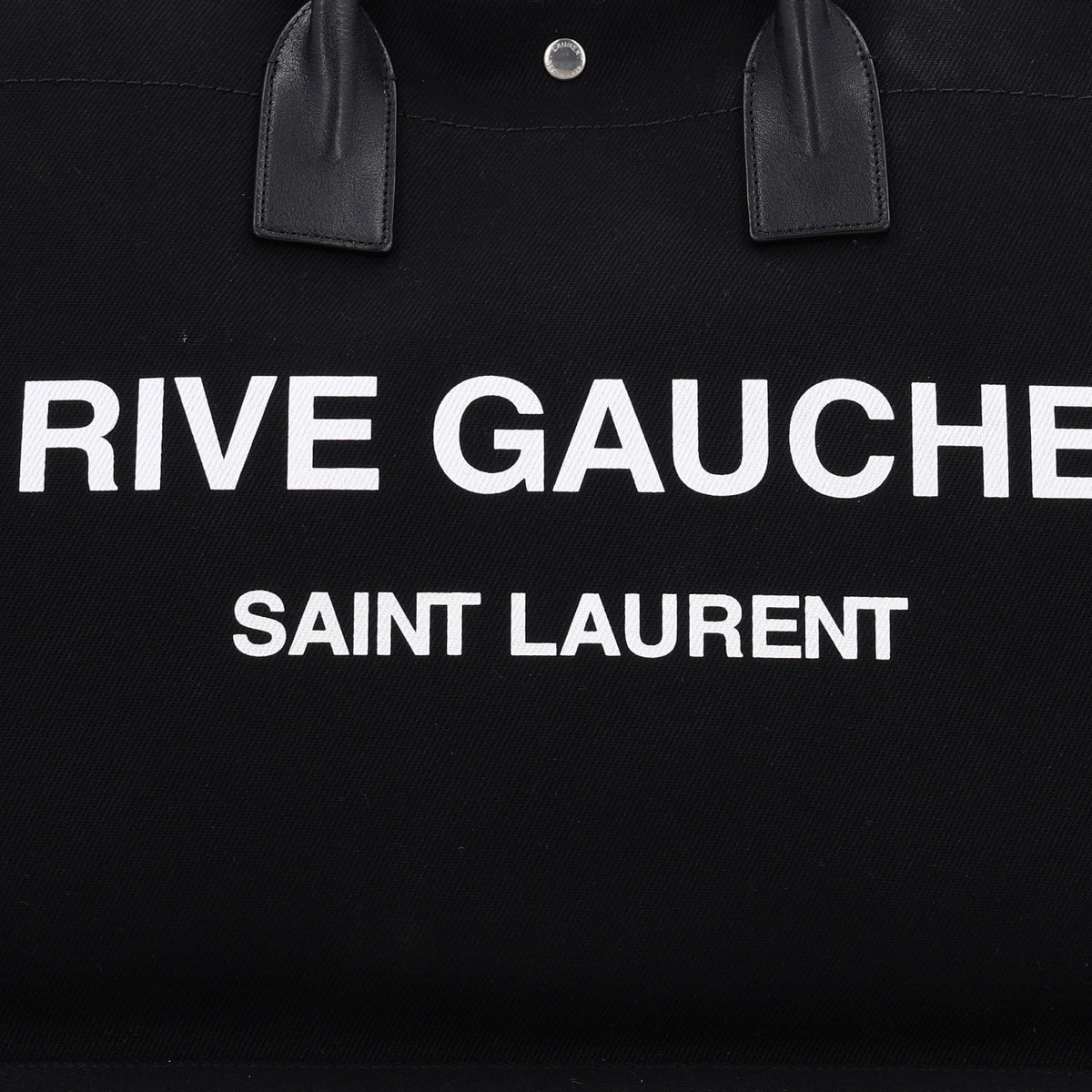 Linen Calfskin Rive Gauche Tote Black