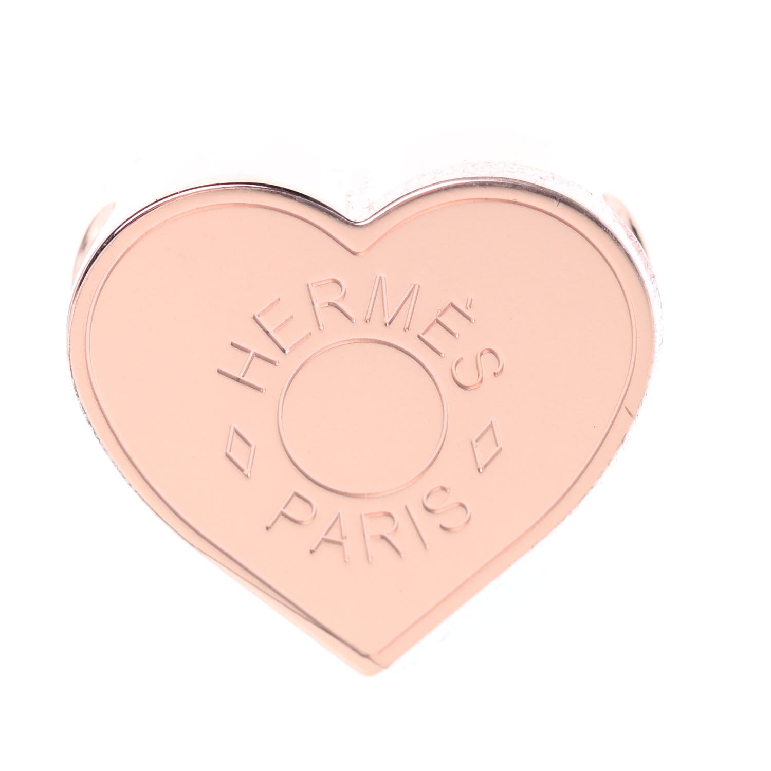 Hermes Rose Gold Plated Brass Mini Coeur Twilly Scarf Ring 3 of 4