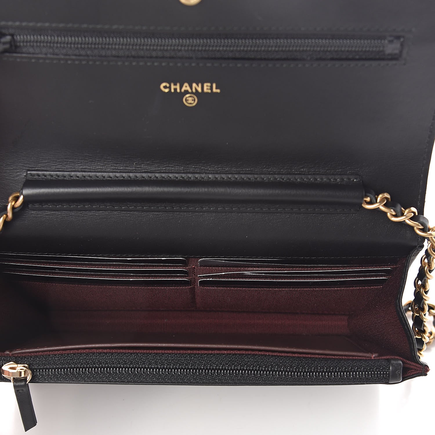 Chanel Aged Calfskin Quilted Lucky Charms 2.55 Reissue Wallet On Chain WOC Black 5 of 12