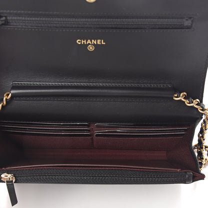 Chanel Aged Calfskin Quilted Lucky Charms 2.55 Reissue Wallet On Chain WOC Black 5 of 12