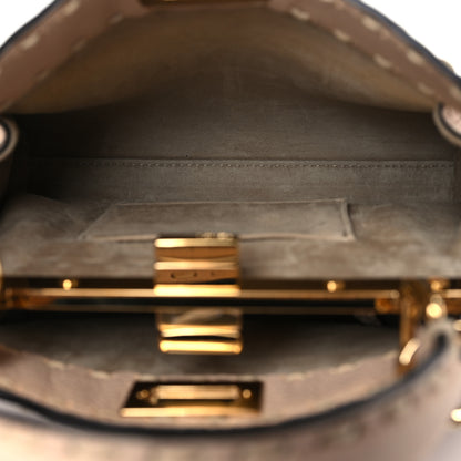 Fendi Vitello Granato Camoscio Selleria Macro Stitchings Mini Peekaboo Iconic Satchel Rosa Plaster 5 of 10