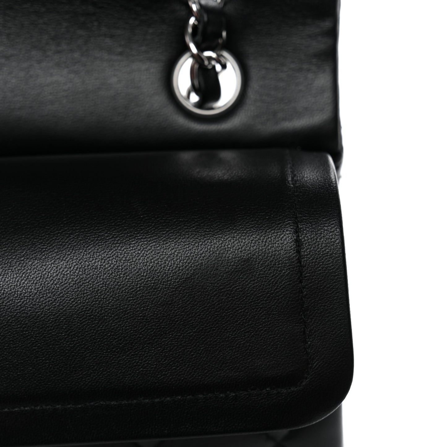 Lambskin Quilted Small Double Flap Black