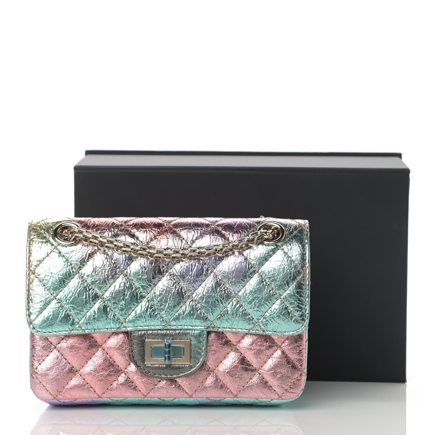 Chanel Metallic Goatskin Quilted Mini 2.55 Reissue Flap Multicolor 11 of 11