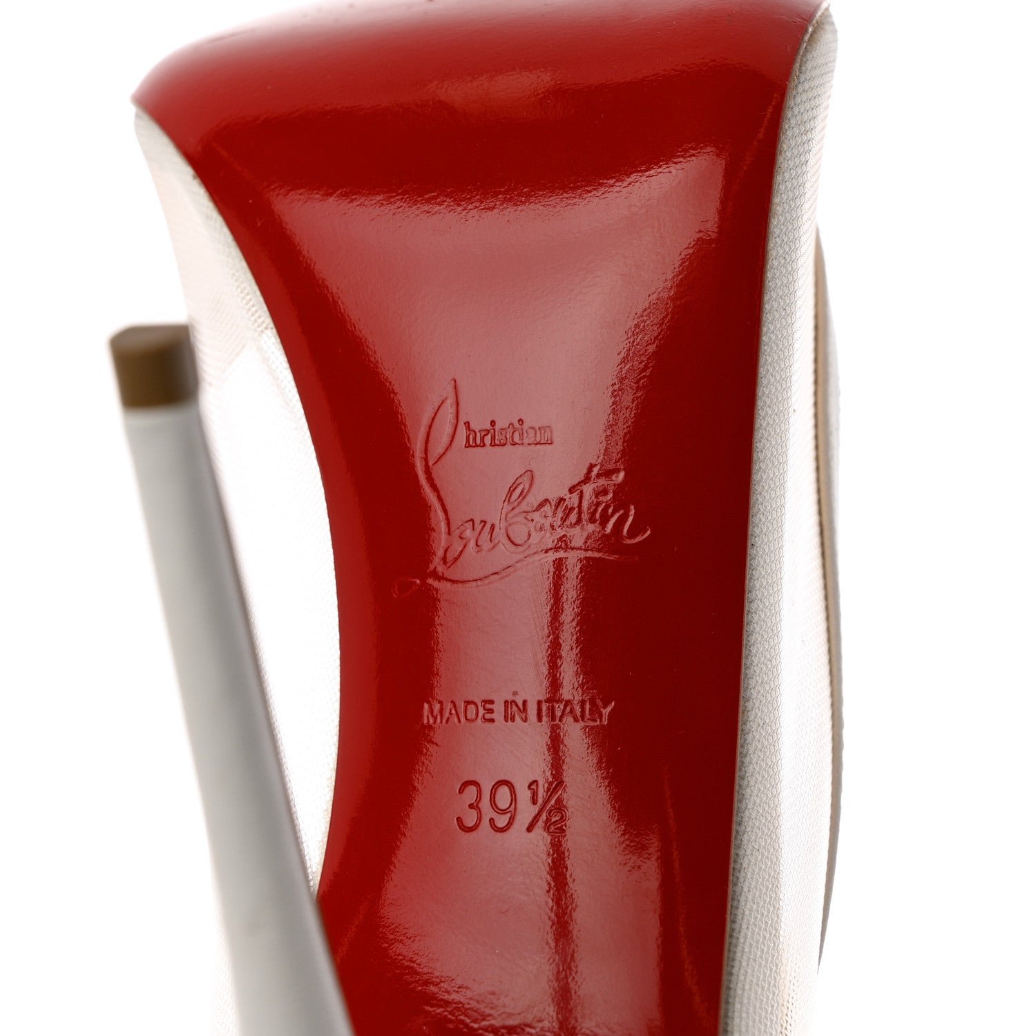 Christian Louboutin Kid Rete Galativi 100 Pumps 39.5 Bianco 7 of 13