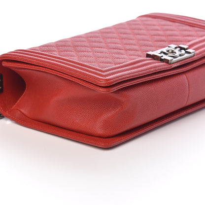 Chanel Caviar Quilted New Medium Boy Flap Dark Red 8 of 14