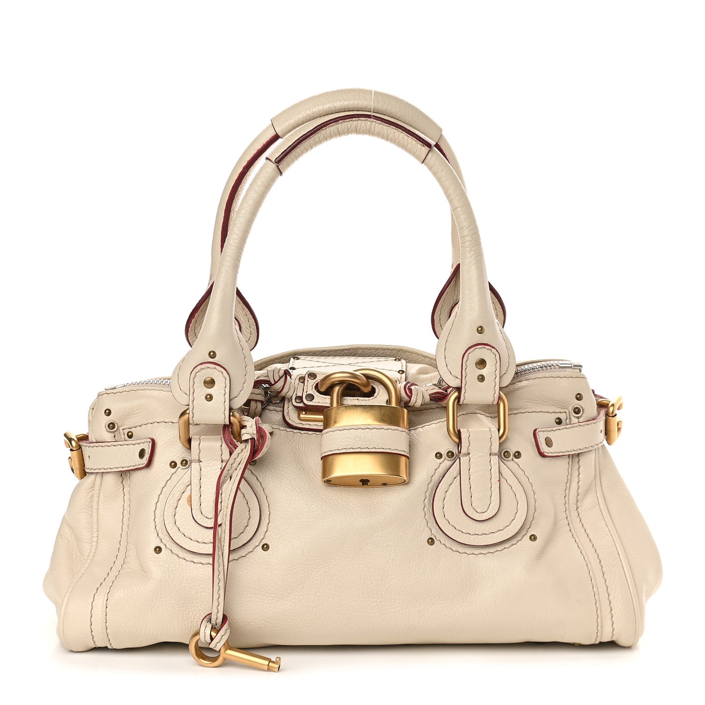 Calfskin Medium Paddington Satchel Off White