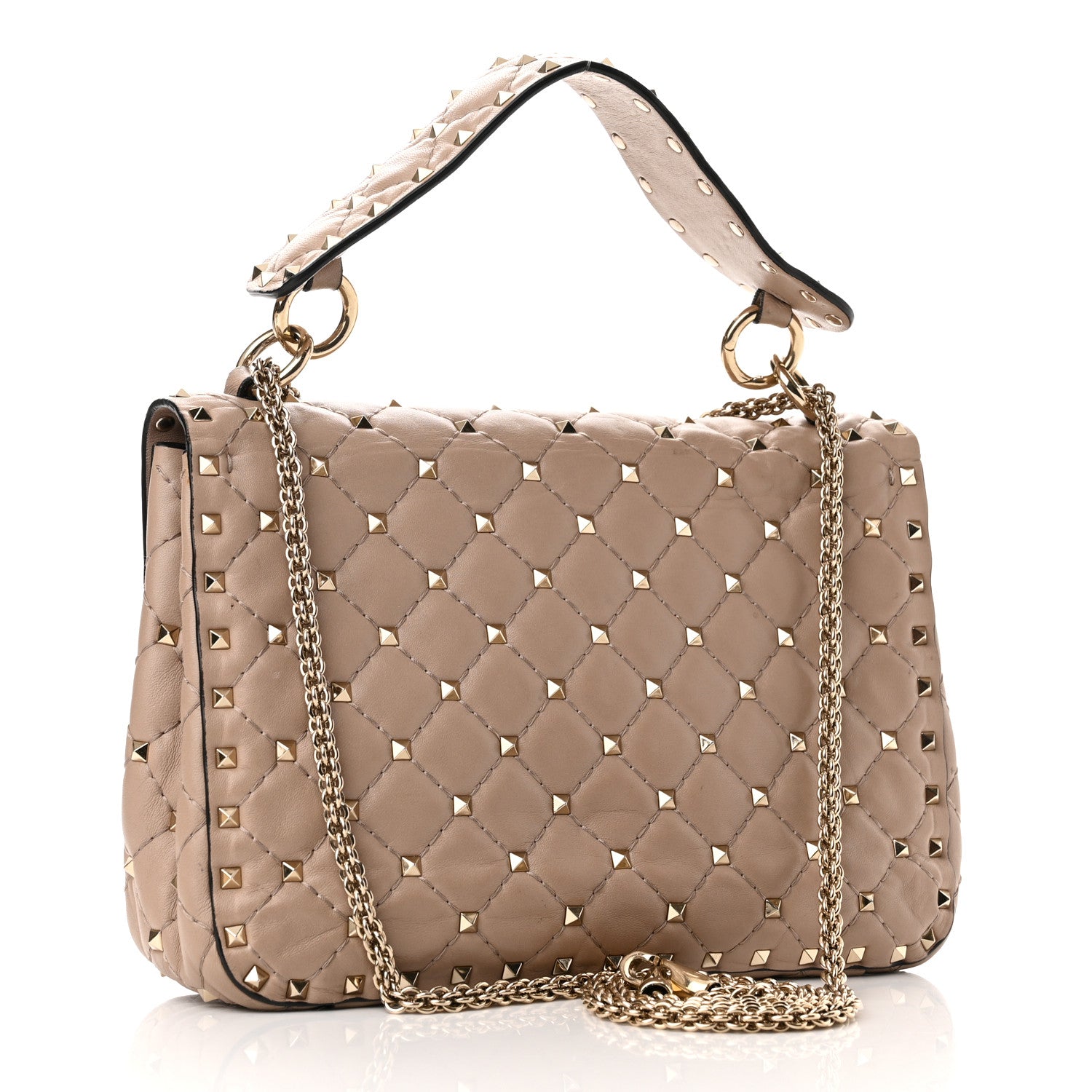 Valentino Garavani Nappa Medium Rockstud Spike Shoulder Bag Poudre 3 of 12